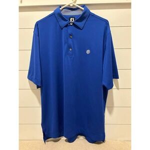 FootJoy Mens Royal Blue KCCC Performance Golf Polo Shirt Large FJ Athletic